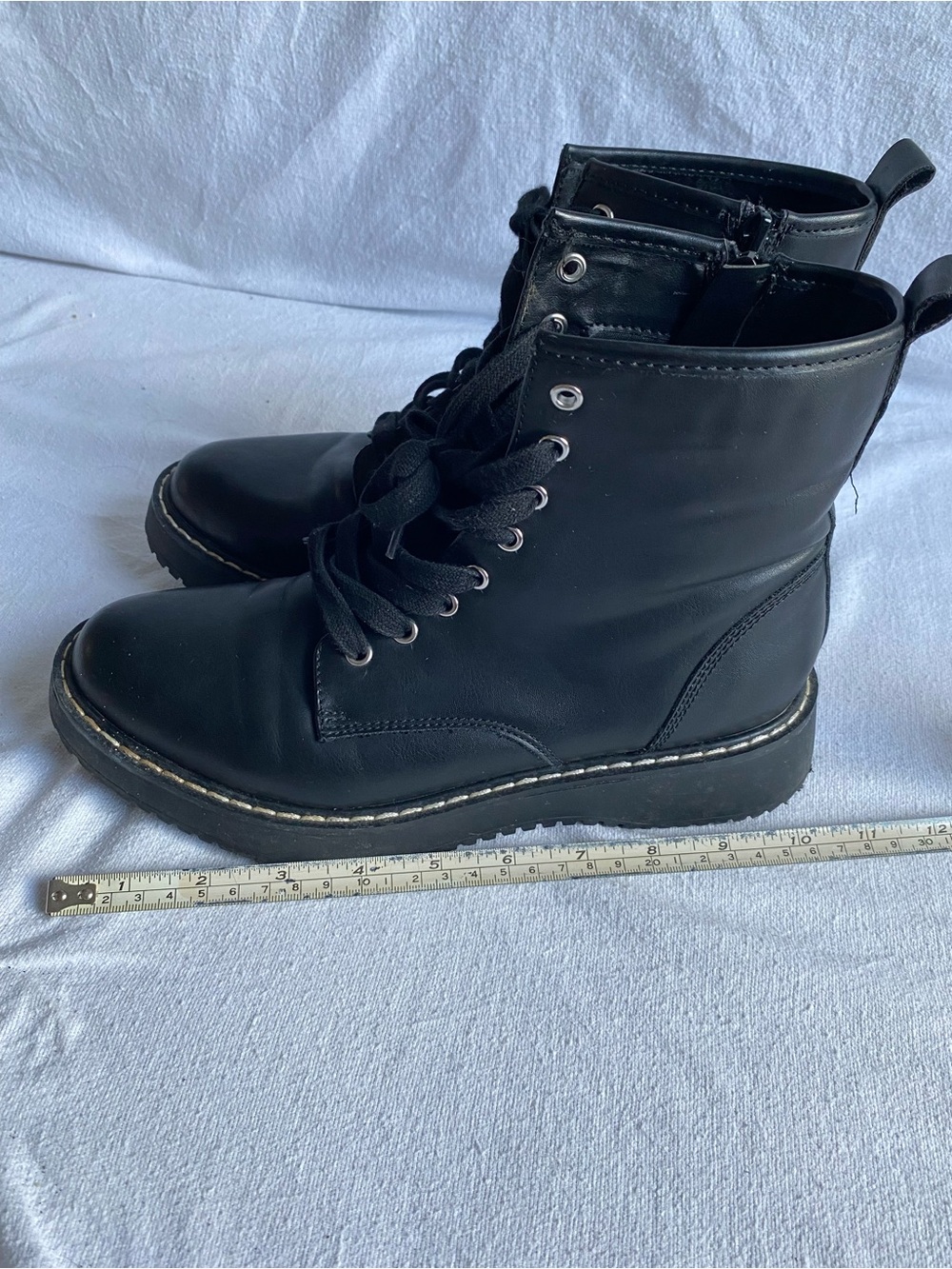 Madden Girl Kurrt Women’s Black Lace-Up Platform Combat Boots - Picture 14 of 14